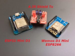 A.IR Shield ESP8266/ESP32 Tx for AnalysIR with modules